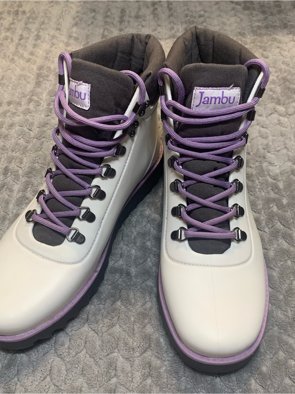 Jambu Women's White and Lavender Lace-Up Hiking Boots